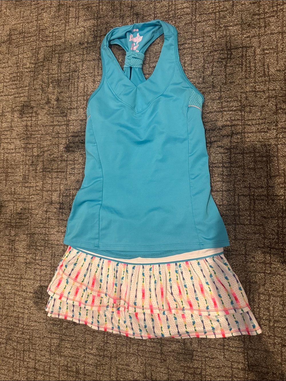Lucky in Love Girls Tennis Tank & matching skirt 7/8